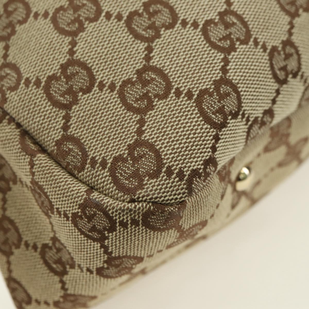 GUCCI GG Canvas Tote Bag Beige Gold 132260 Auth am11649V