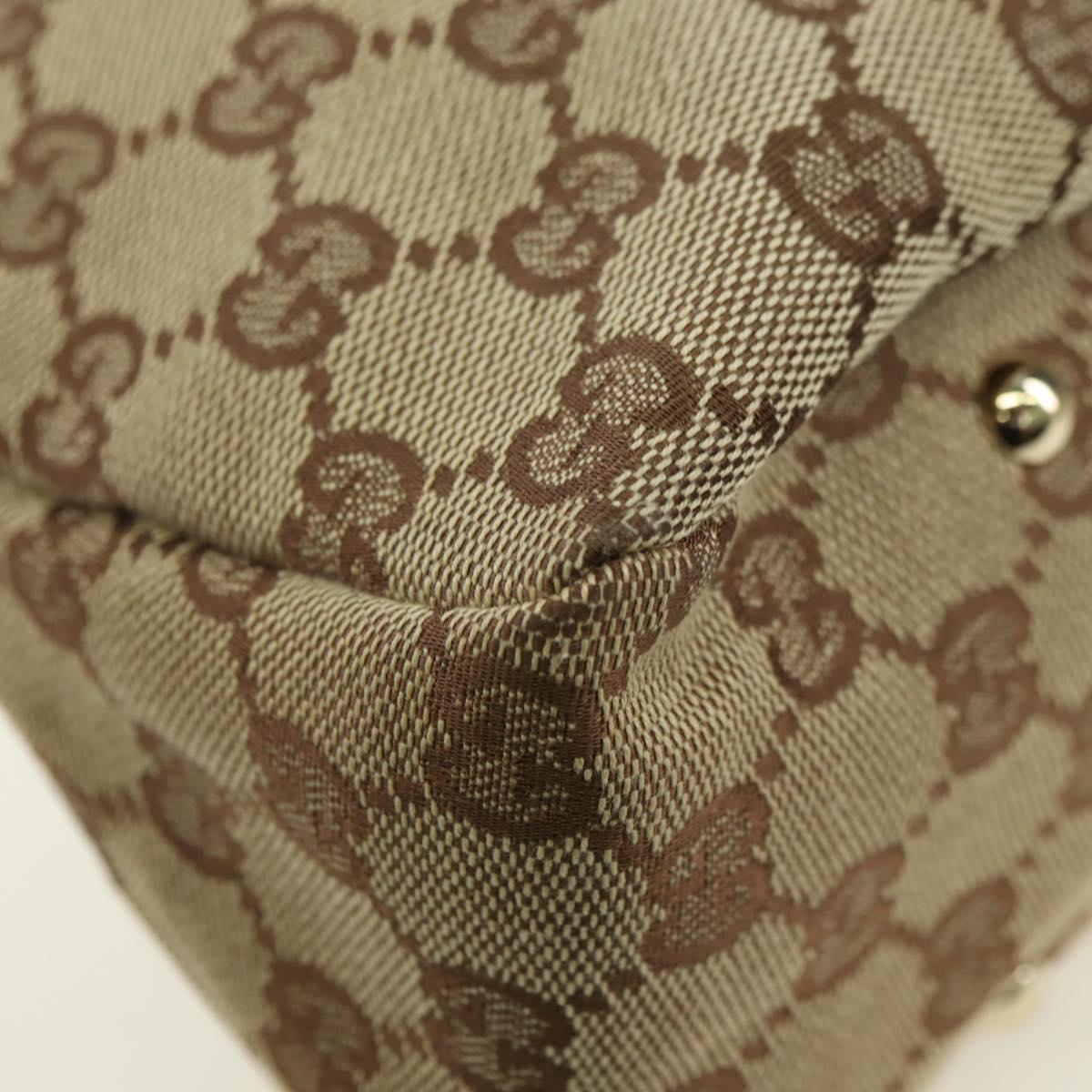 GUCCI GG Canvas Tote Bag Beige Gold 132260 Auth am11649V