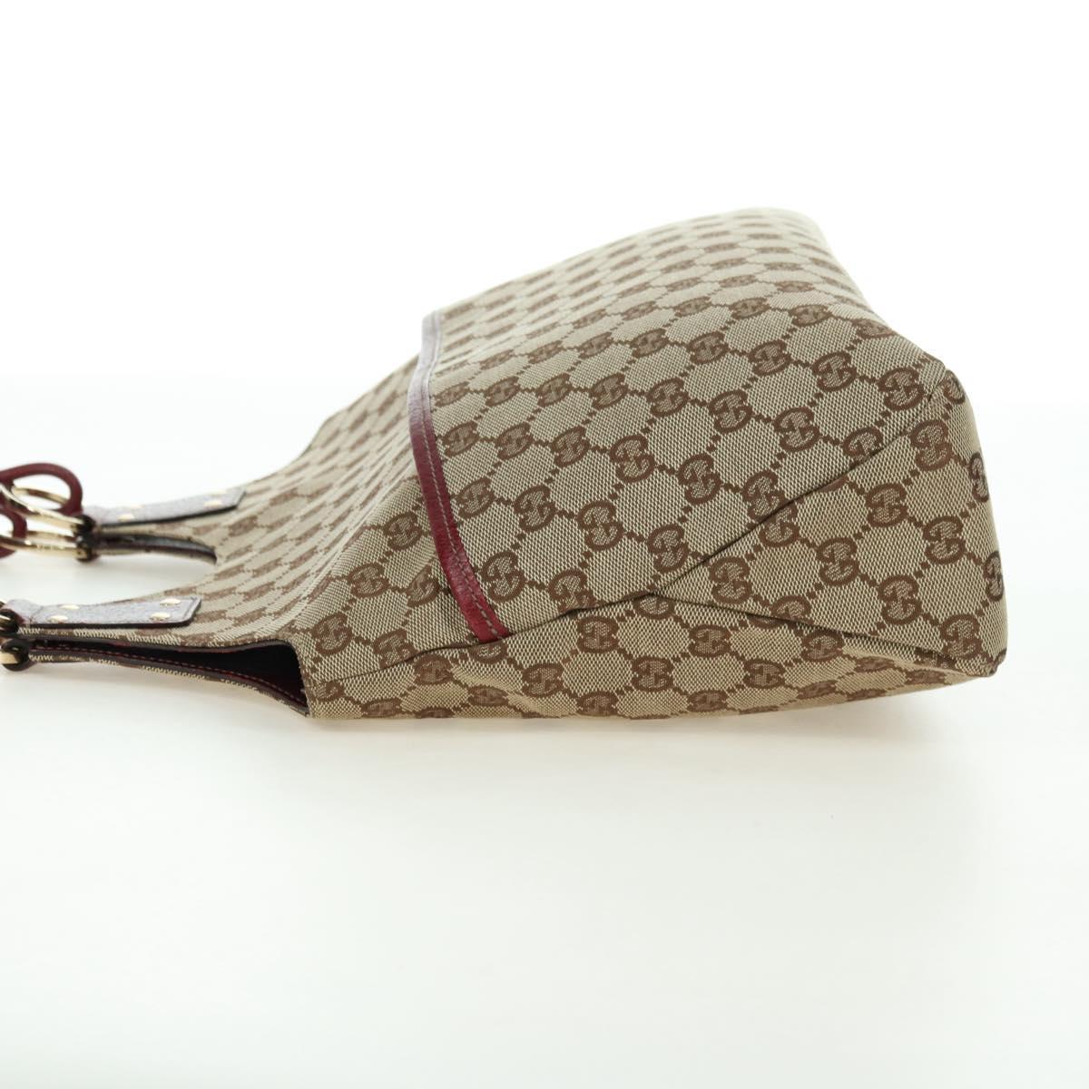 GUCCI GG Canvas Tote Bag Beige Gold 132260 Auth am11649V