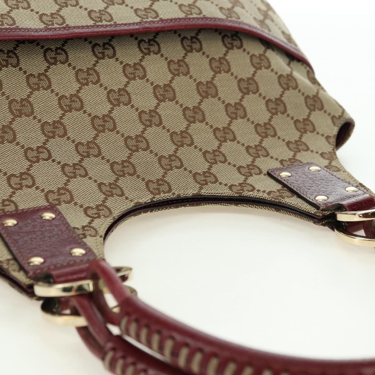GUCCI GG Canvas Tote Bag Beige Gold 132260 Auth am11649V