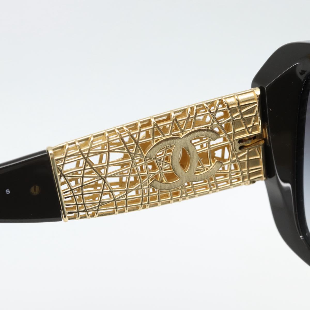 CHANEL Sunglasses plastic Black CC Auth am11652SM