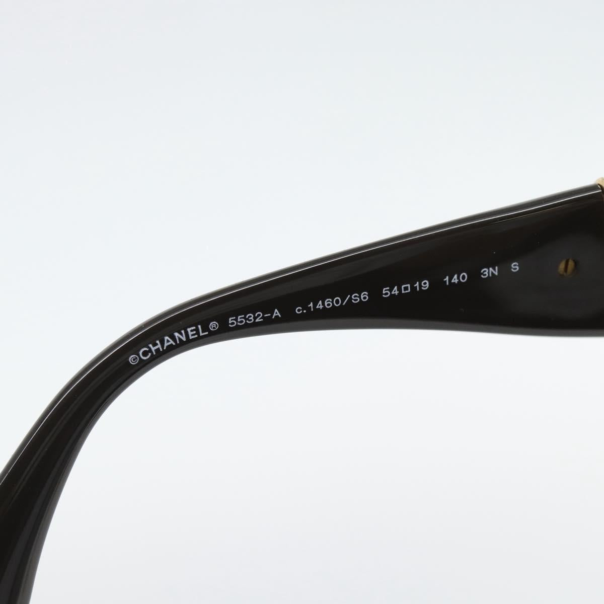 CHANEL Sunglasses plastic Black CC Auth am11652SM