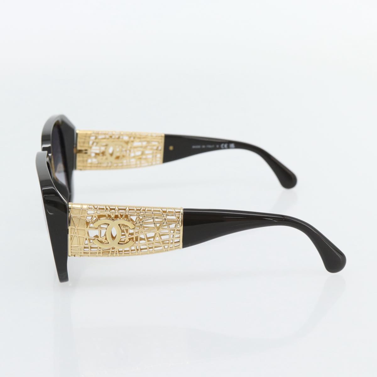 CHANEL Sunglasses plastic Black CC Auth am11652SM