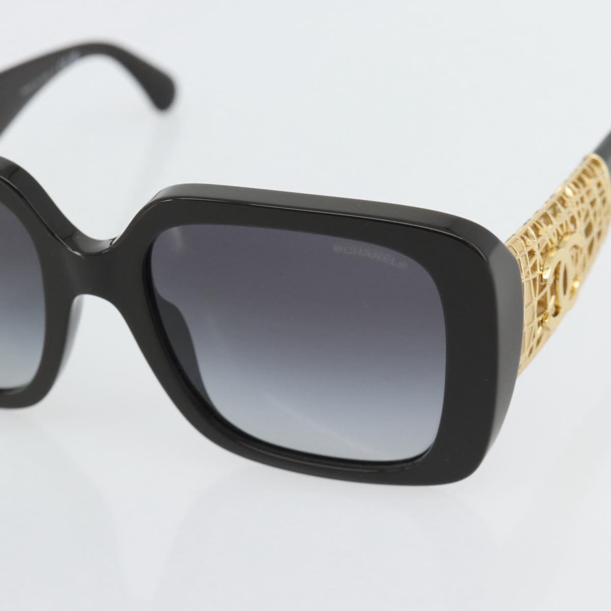 CHANEL Sunglasses plastic Black CC Auth am11652SM