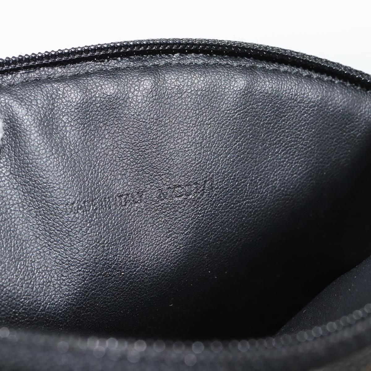 CELINE Macadam Canvas Pouch PVC Leather Black Gold Auth am11653A