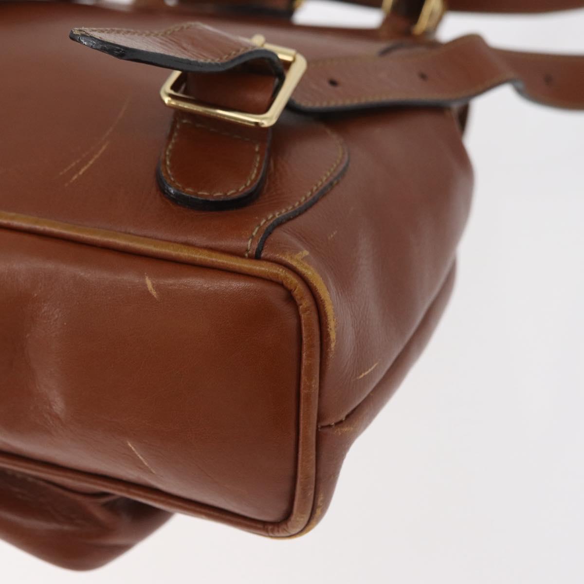 GUCCI Bamboo Mini Backpack Leather Outlet Brown Gold 003 1705 0030 Auth am11663A
