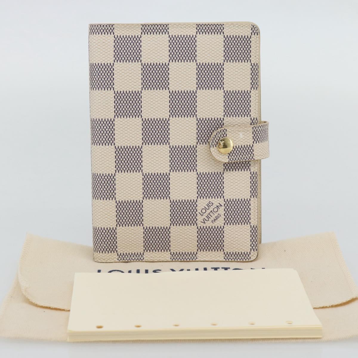 LOUIS VUITTON Damier Azur Agenda PM Day Planner Cover R20706 LV Auth am11664A