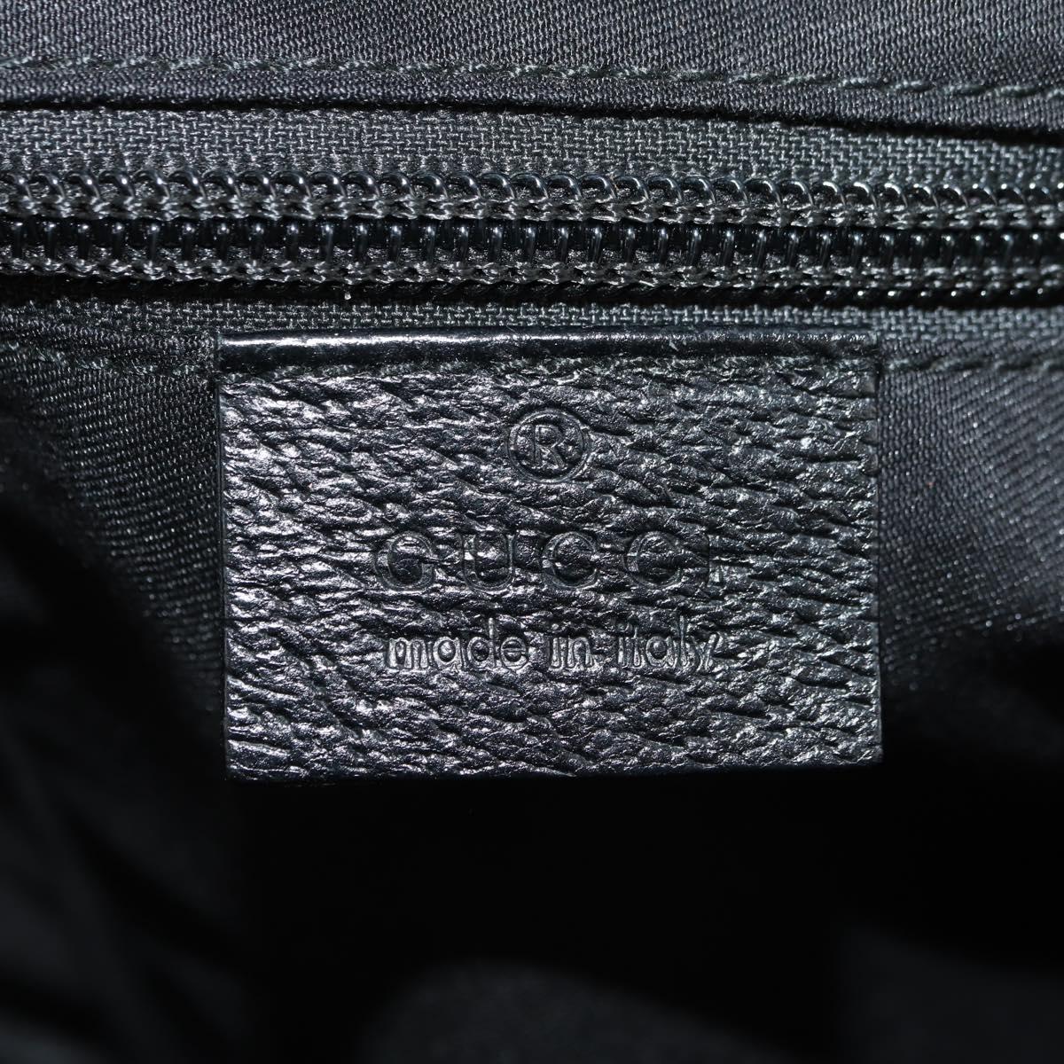 GUCCI Web Sherry Line Shoulder Bag Canvas Black Silver 169937 Auth am11677V