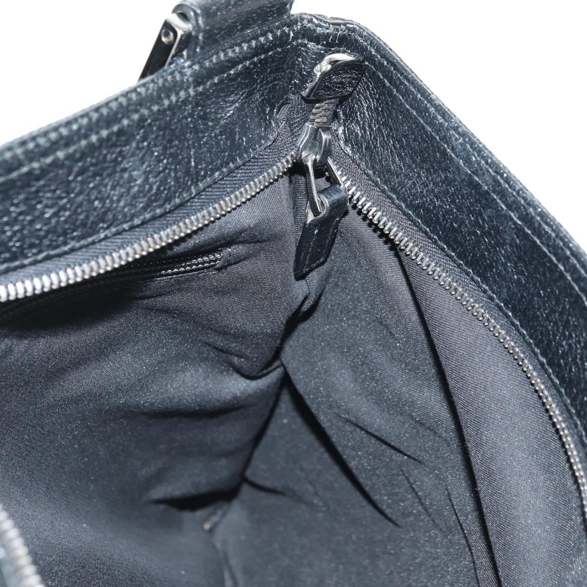 GUCCI Web Sherry Line Shoulder Bag Canvas Black Silver 169937 Auth am11677V