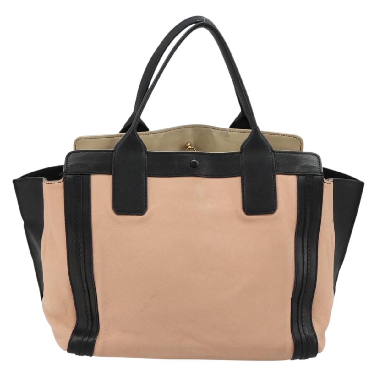 Chloe Alison Tote Bag Leather Pink Gold Auth am11681A