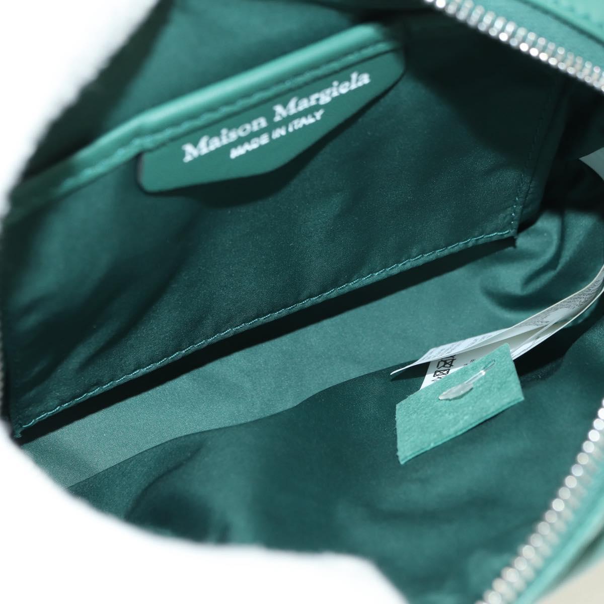 Maison Margiela Chain Shoulder Bag Leather Green Silver Auth am11687M