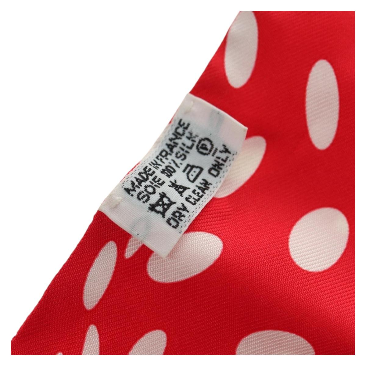 HERMES Twilly Dot Scarf Silk Red Auth am11688M