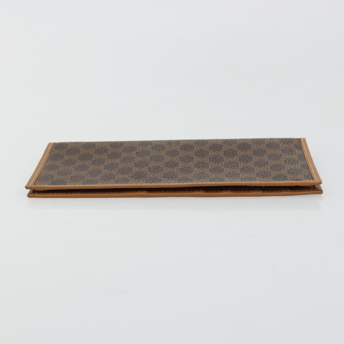 CELINE Macadam Canvas Billfold Wallet PVC Leather Brown Auth am11691A