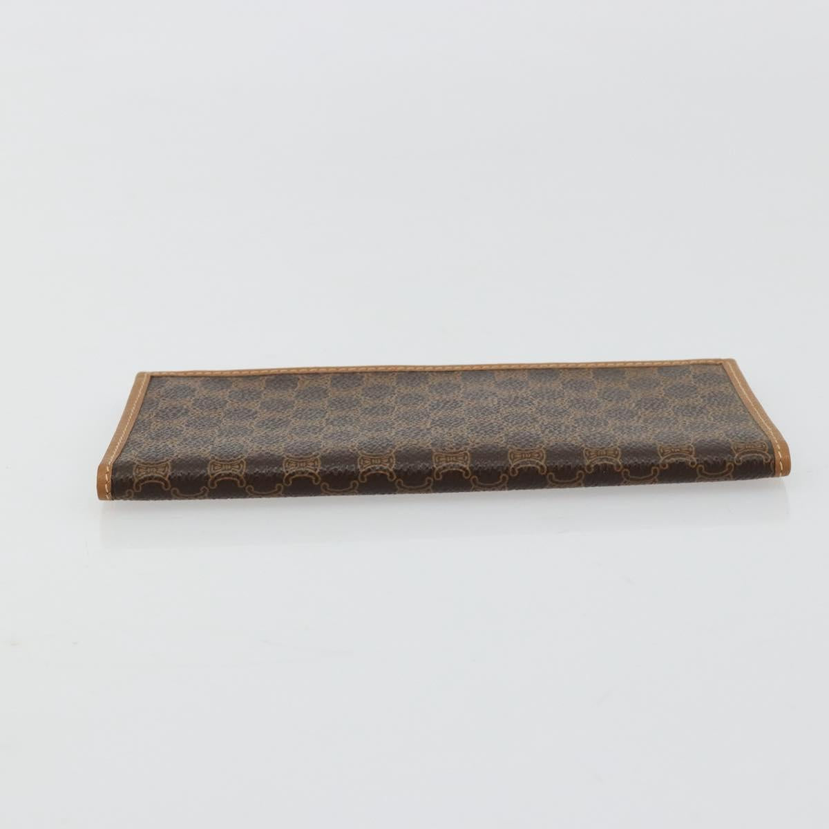 CELINE Macadam Canvas Billfold Wallet PVC Leather Brown Auth am11691A