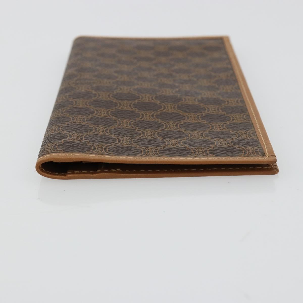 CELINE Macadam Canvas Billfold Wallet PVC Leather Brown Auth am11691A