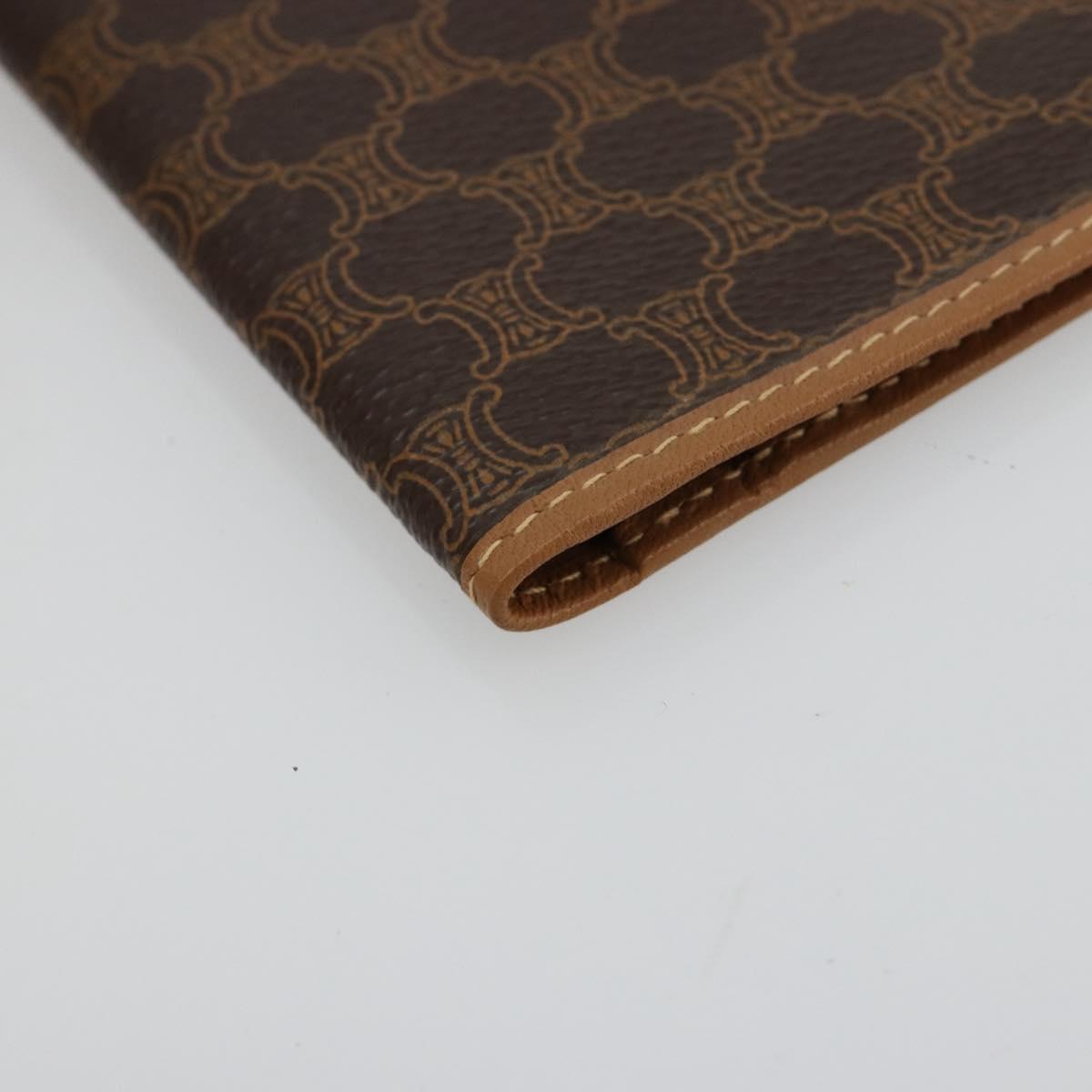 CELINE Macadam Canvas Billfold Wallet PVC Leather Brown Auth am11691A