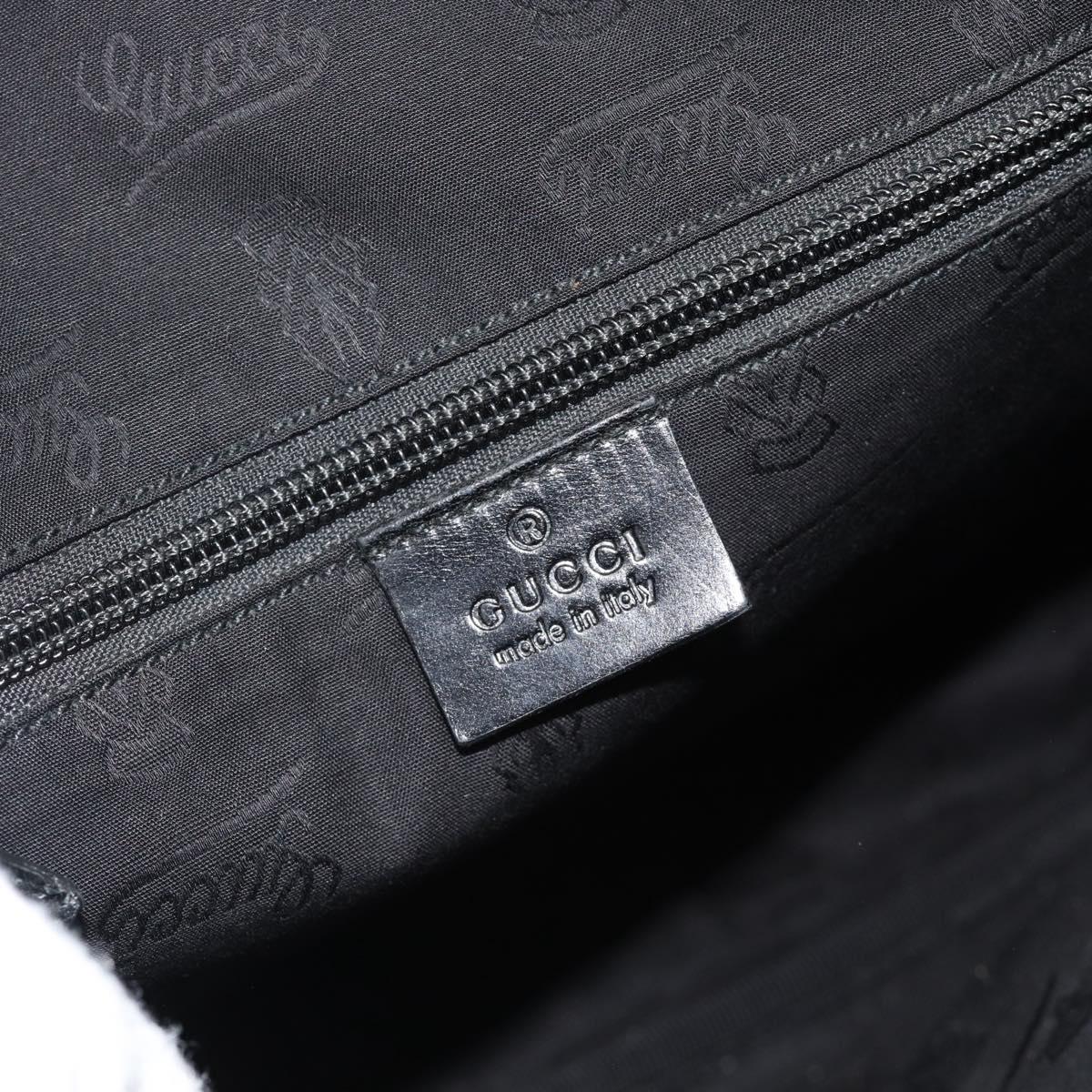 GUCCI GG implementation Shoulder Bag PVC Black Silver 201448 Auth am11696V