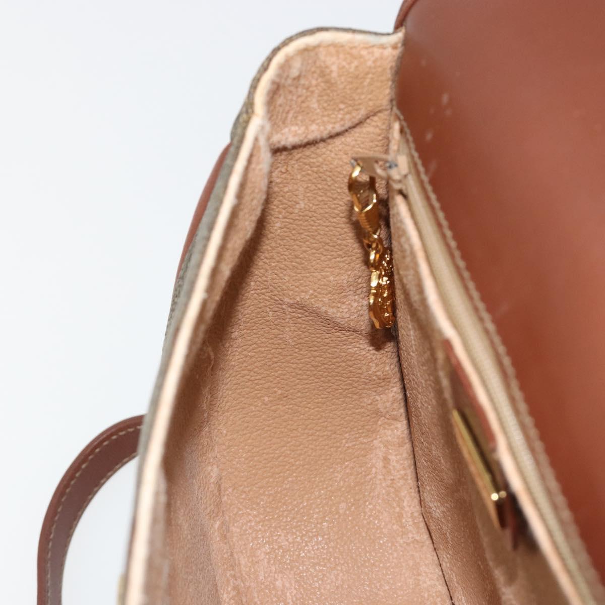 GUCCI Shoulder Bag PVC Leather Brown Gold 007 14 0074 Auth am11698