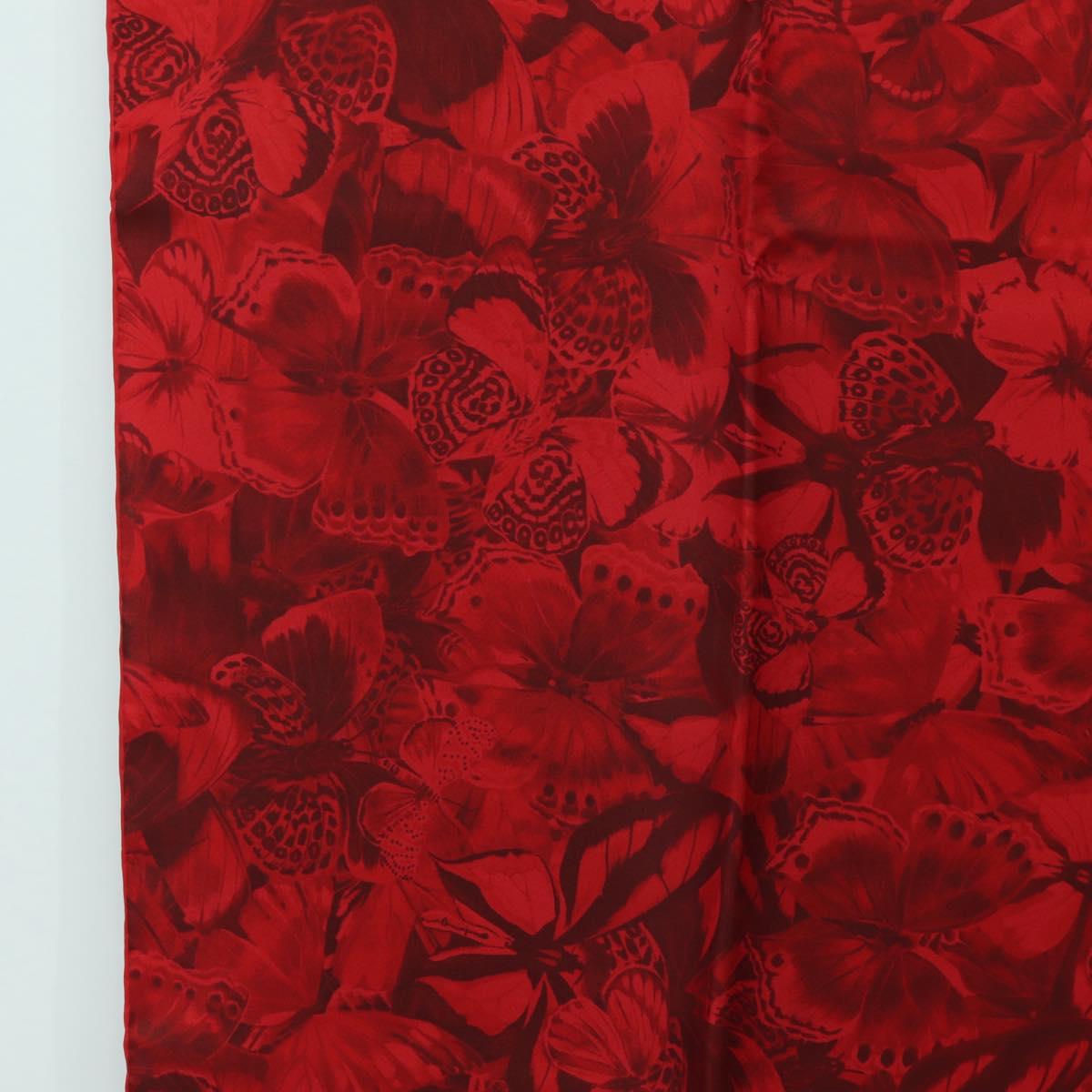 VALENTINO Floral Scarf Silk Red Auth am11699V