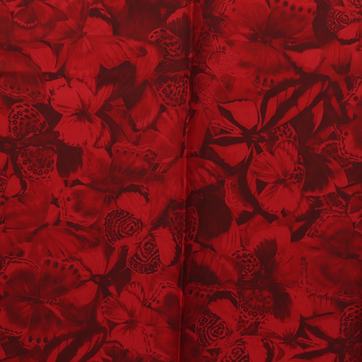 VALENTINO Floral Scarf Silk Red Auth am11699V