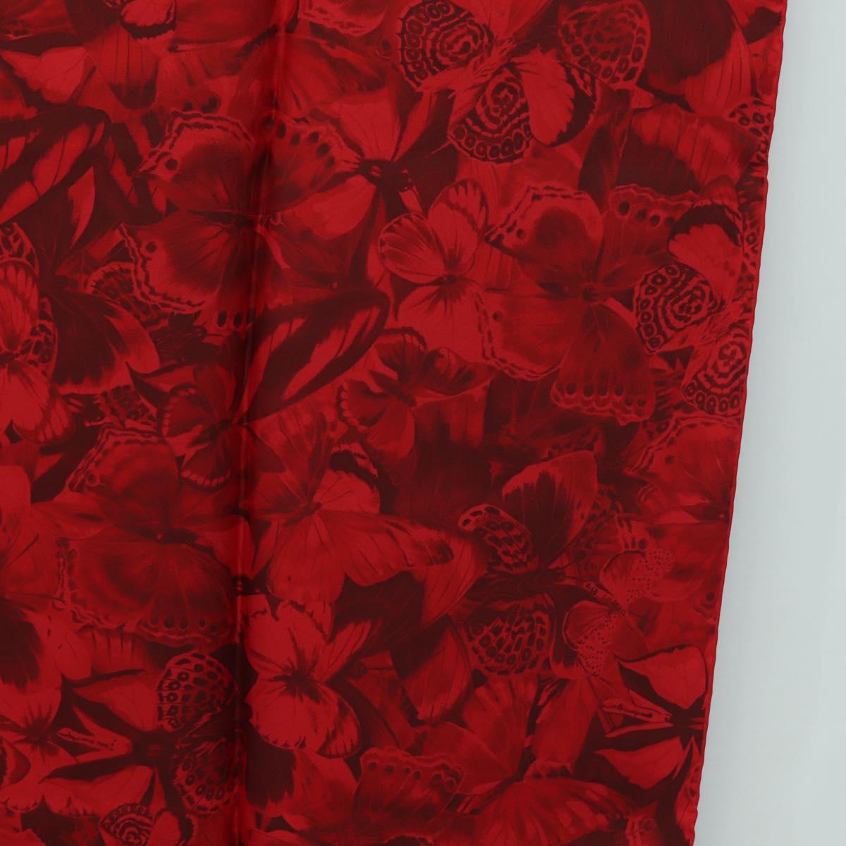 VALENTINO Floral Scarf Silk Red Auth am11699V