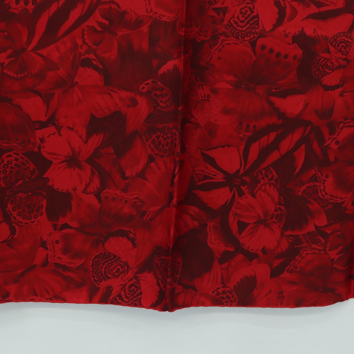 VALENTINO Floral Scarf Silk Red Auth am11699V