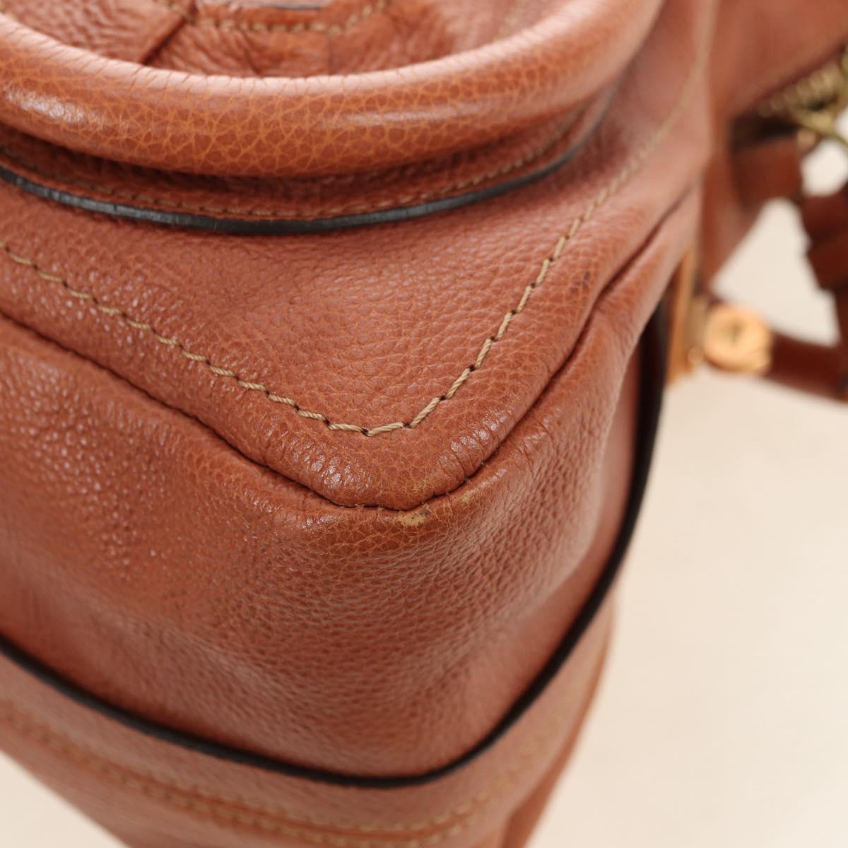 Chloe Paraty Hand Bag Leather 2way Brown Gold Auth am11700V