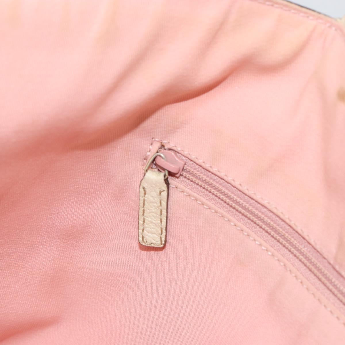 GUCCI GG Canvas Tote Bag Pink Gold 141472 Auth am11704
