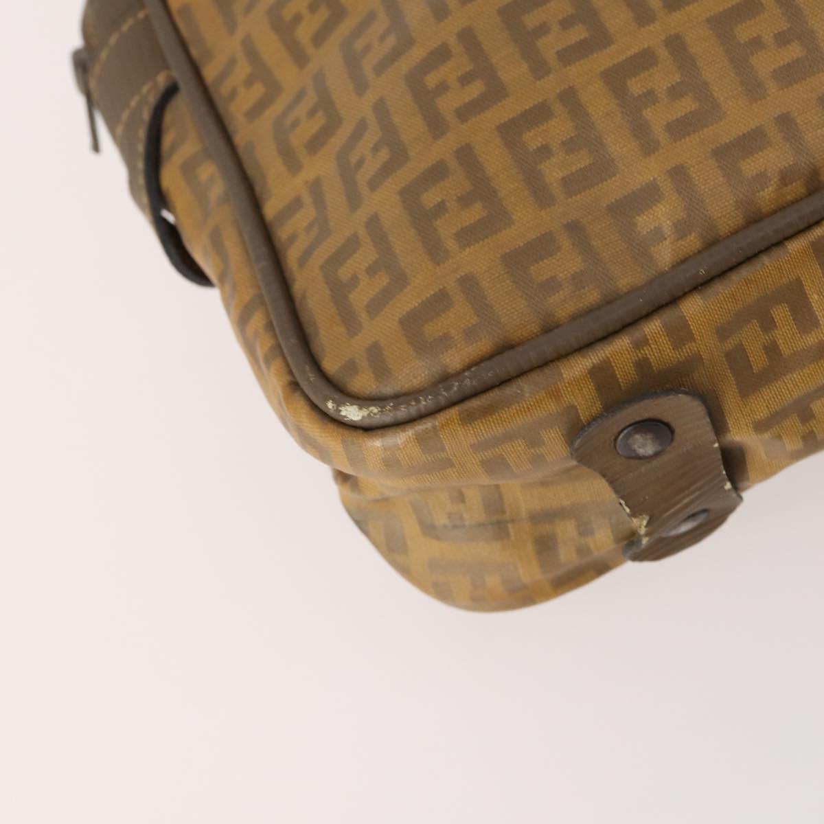 FENDI Zucchino Canvas Clutch Bag Coated Canvas 2 Set Beige Auth am11707