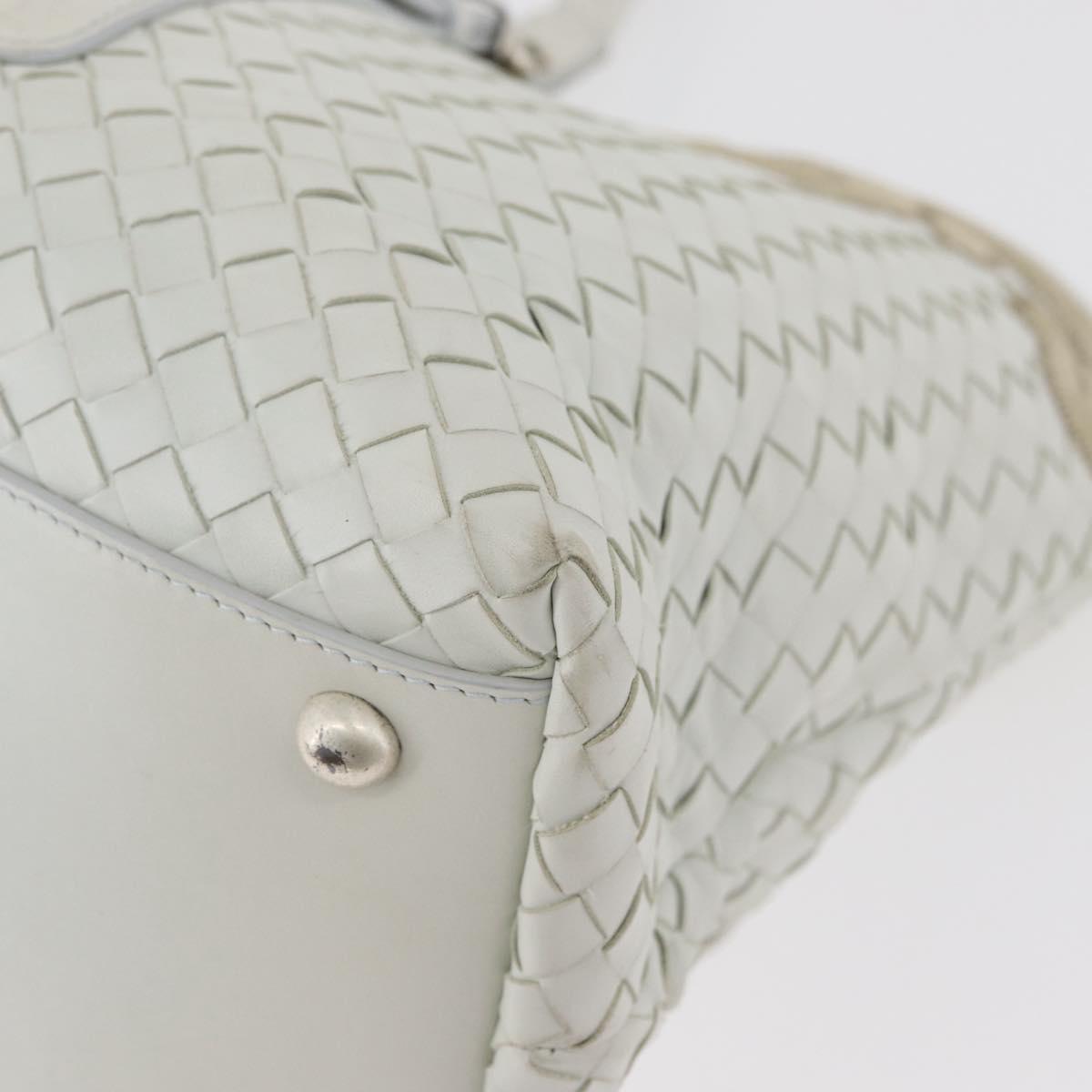 BOTTEGA VENETA INTRECCIATO Tote Bag Leather White Auth am11708A