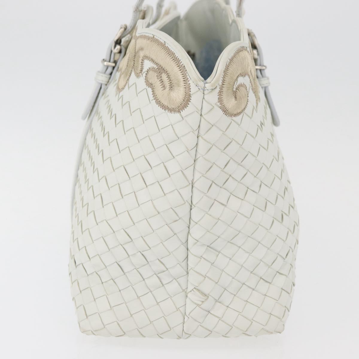 BOTTEGA VENETA INTRECCIATO Tote Bag Leather White Auth am11708A
