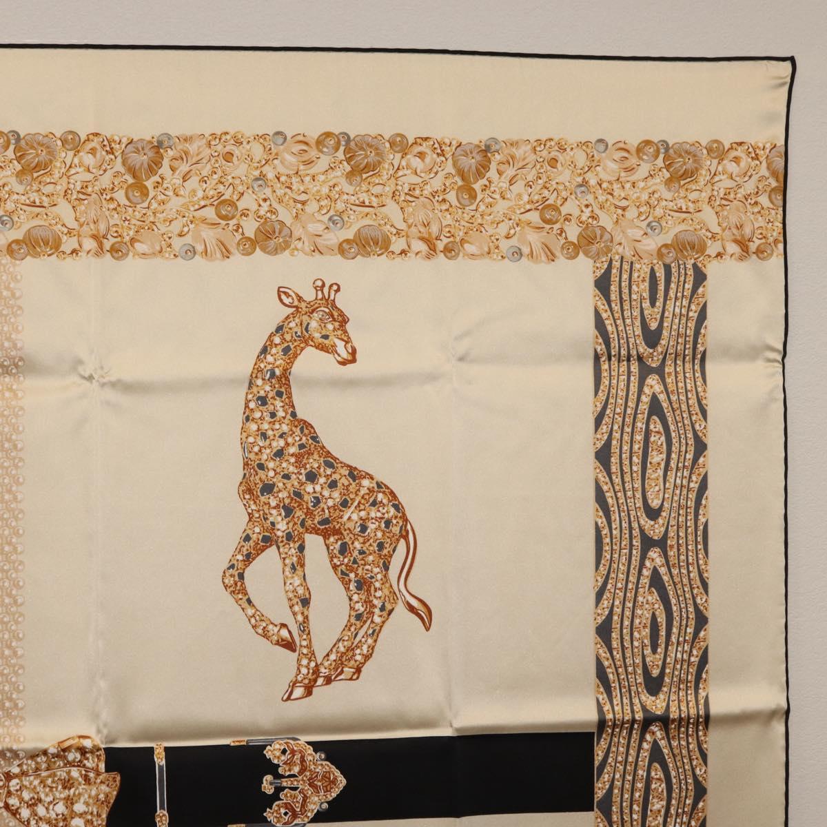 CARTIER Scarf Silk Ivory Auth am11709V