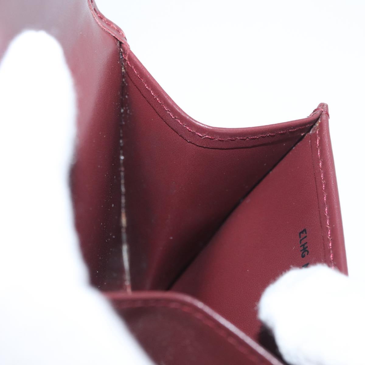 CARTIER Must Line Coin Purse Leather Bordeaux Gold Auth am11712V