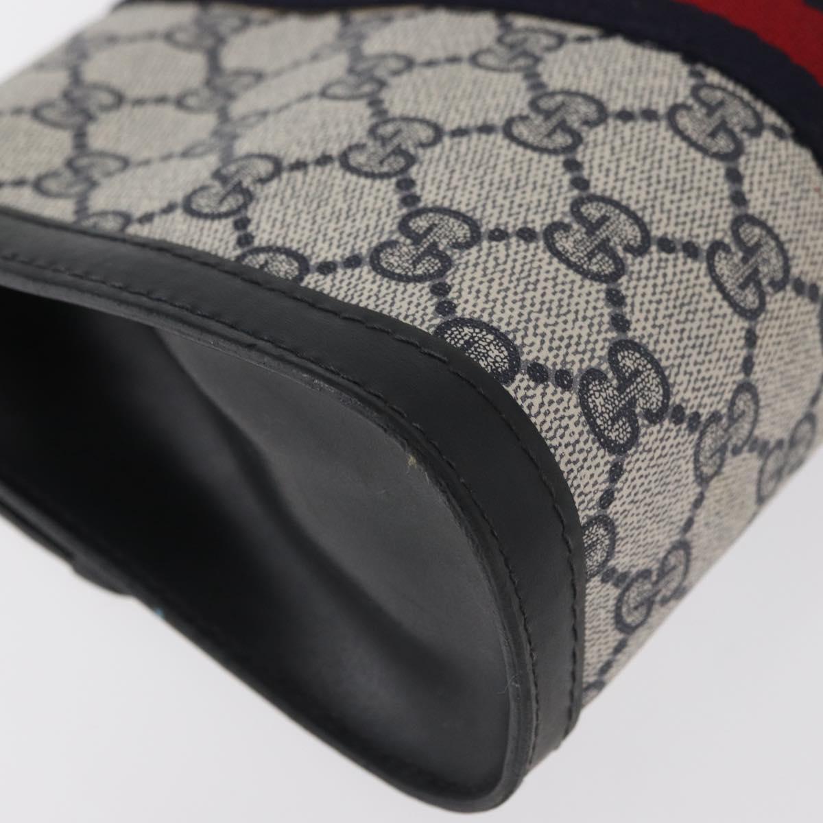 GUCCI GG Supreme Sherry Line Clutch Bag PVC Navy Auth am11720A