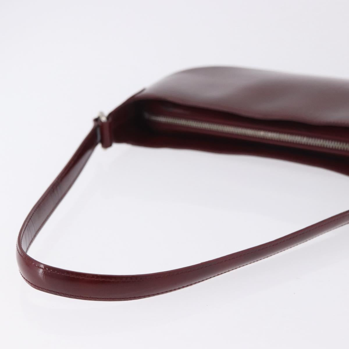 CARTIER happy Birthday Hand Bag Patent leather Bordeaux Silver Auth am11722V