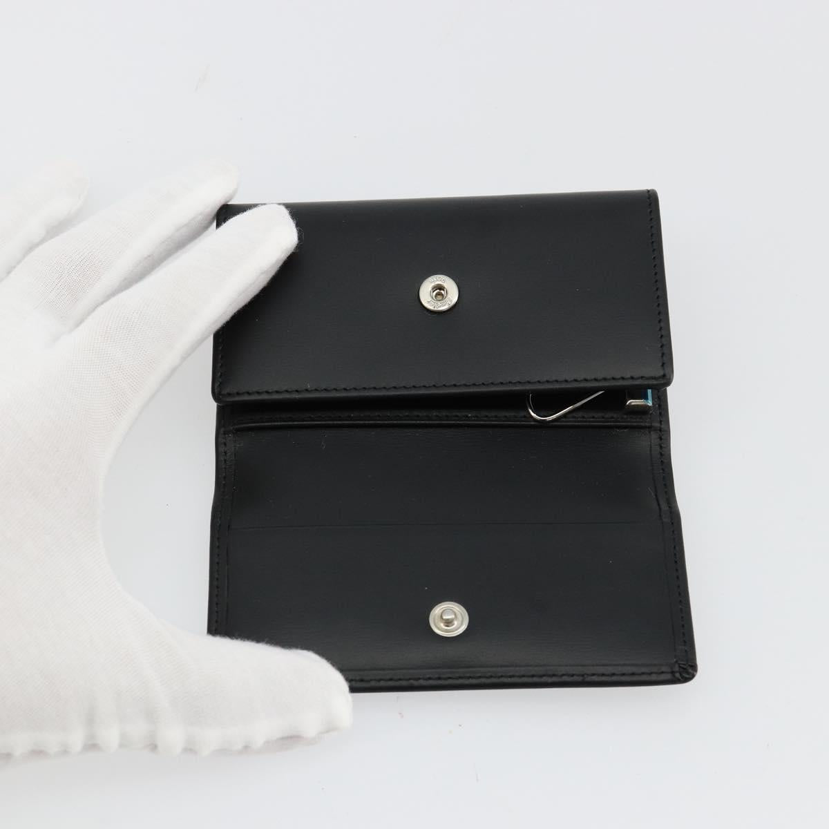 CARTIER Pasha Six Hooks Key Case Leather Black Silver Auth am11724V