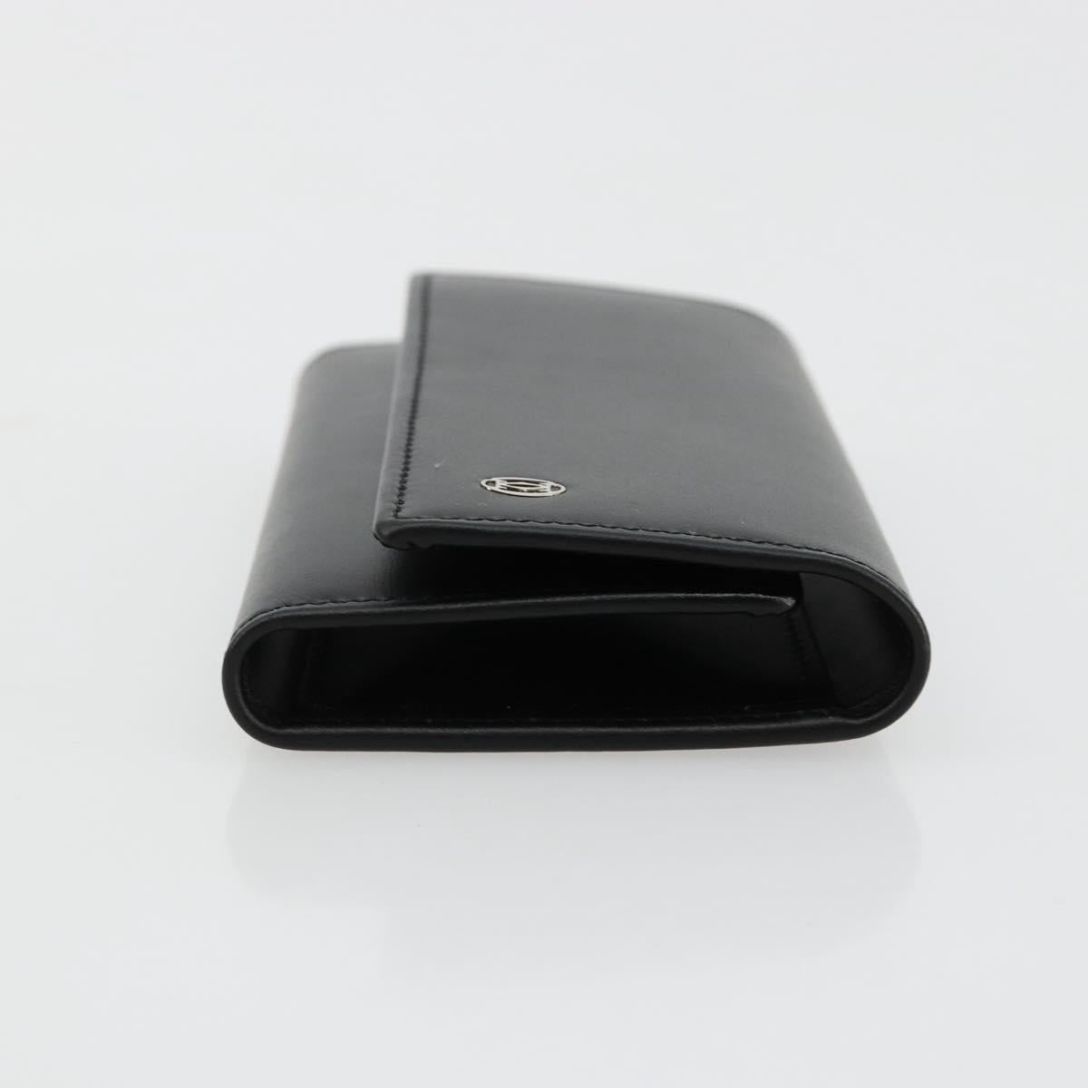 CARTIER Pasha Six Hooks Key Case Leather Black Silver Auth am11724V