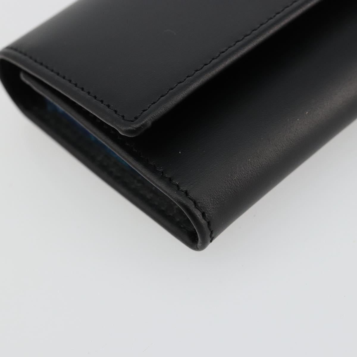 CARTIER Pasha Six Hooks Key Case Leather Black Silver Auth am11724V