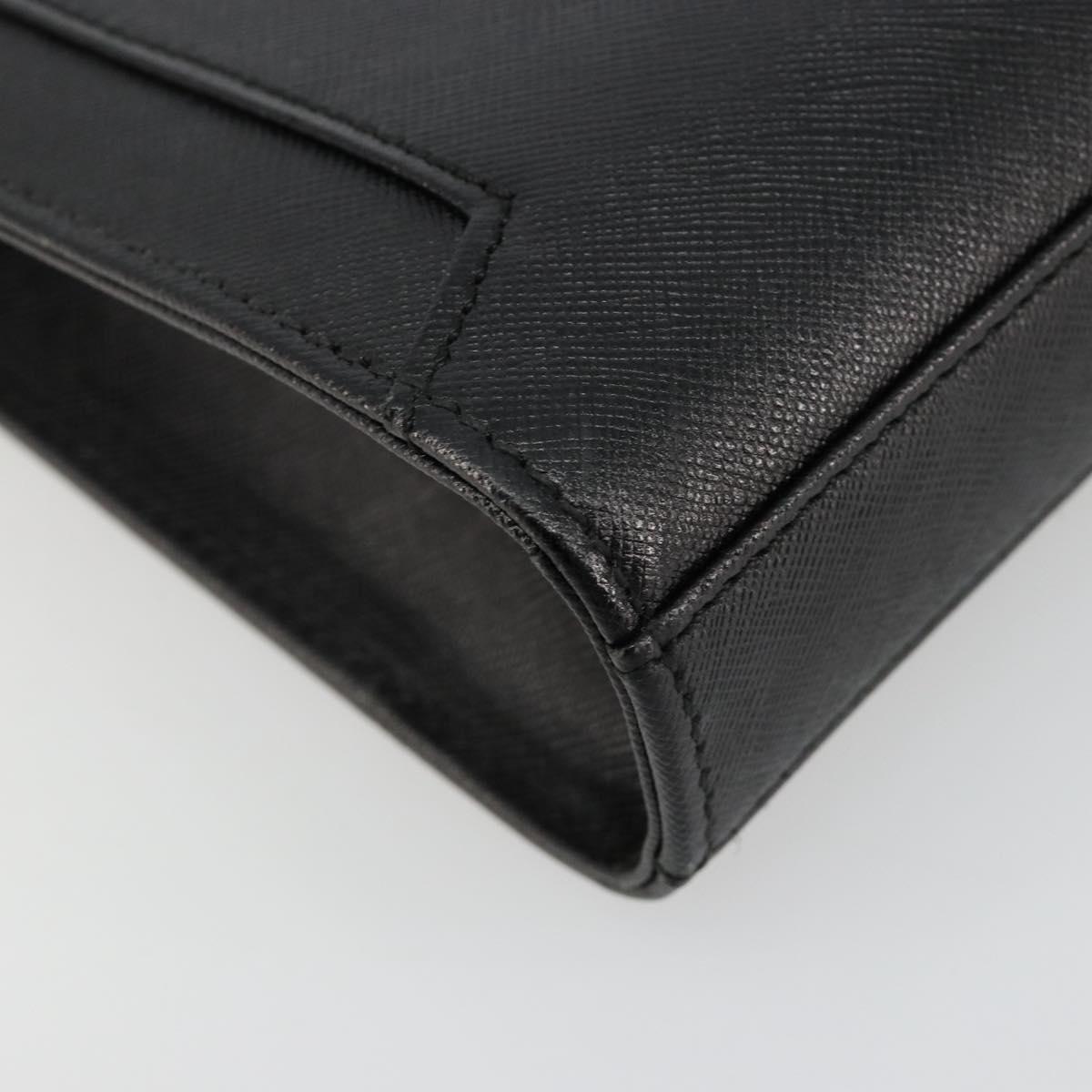 BURBERRY Clutch Bag PVC Canvas Black Silver Auth am11725V