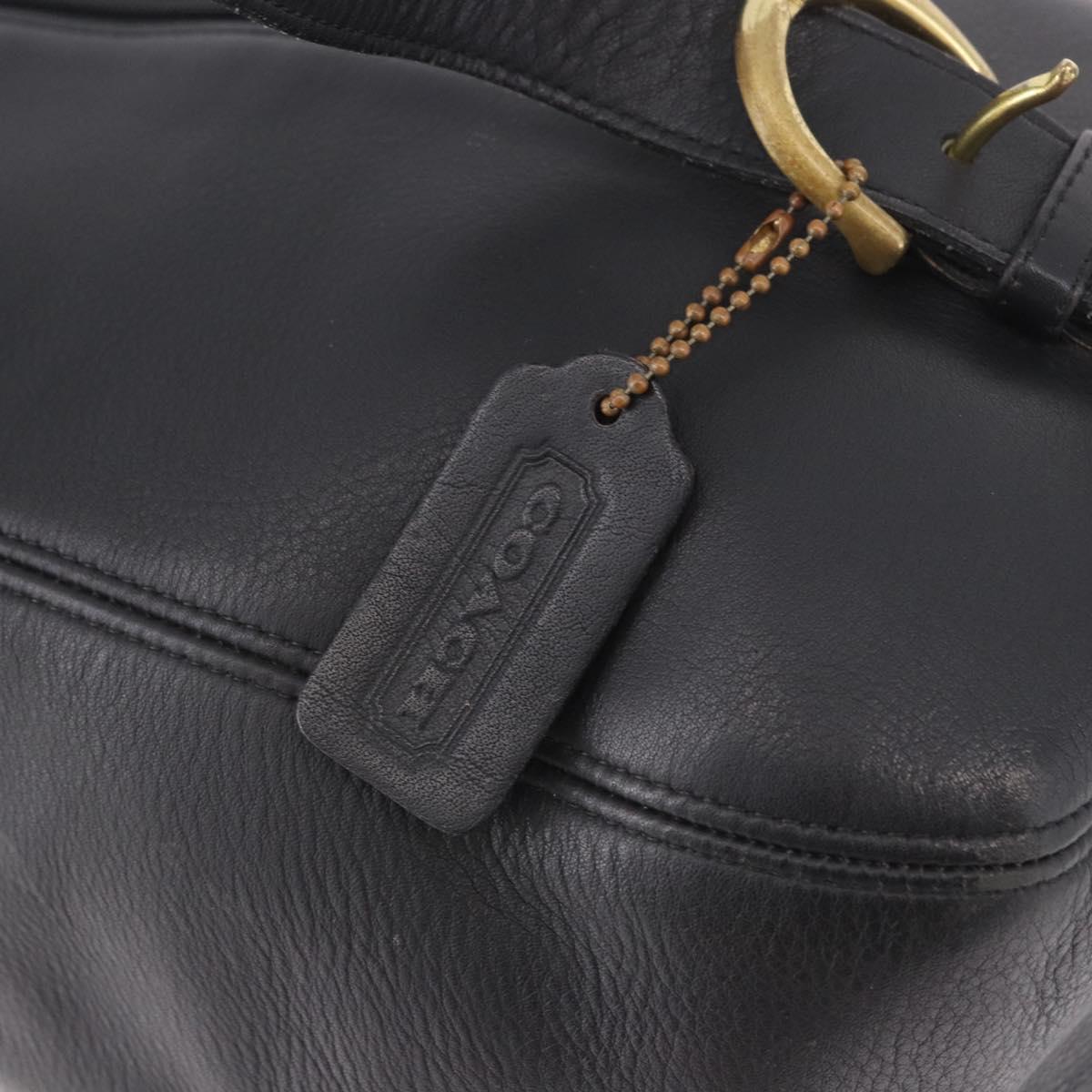 Coach Old Shoulder Bag Leather Black Gold Auth am11729A