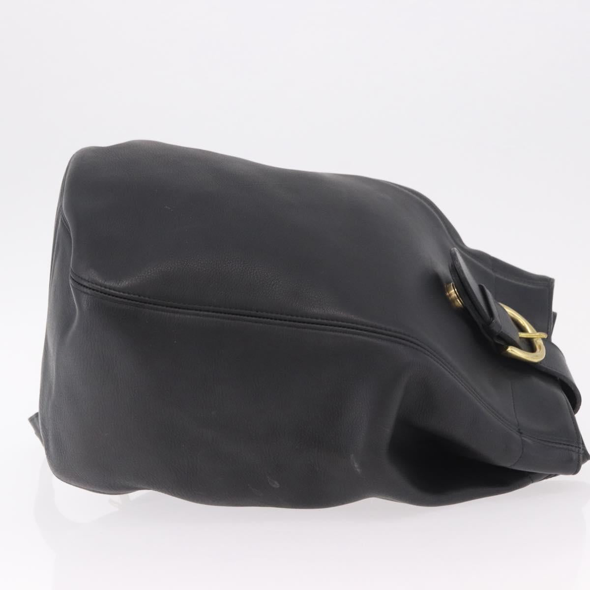 Coach Old Shoulder Bag Leather Black Gold Auth am11729A