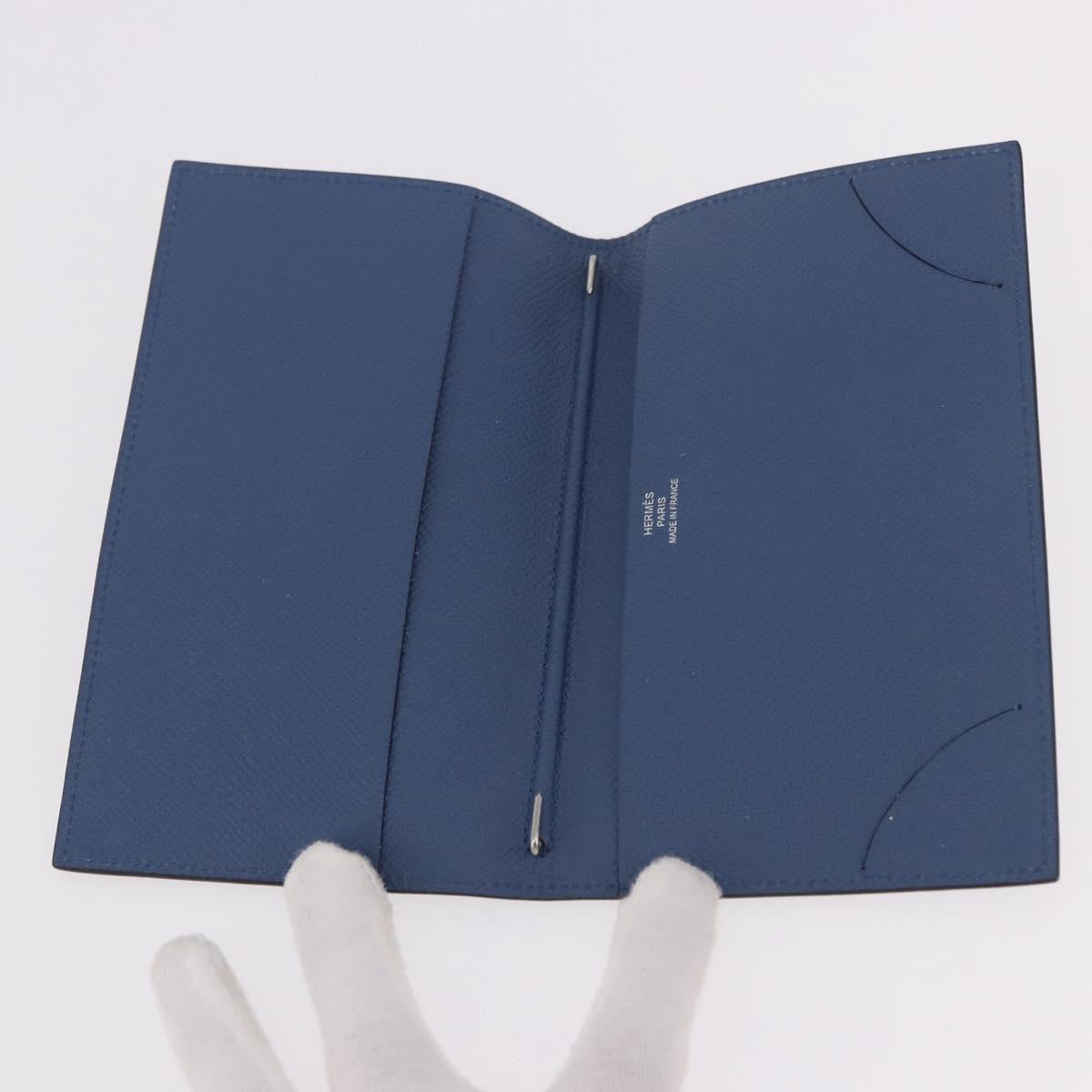 HERMES Agenda Vision II Day Planner Cover Leather Blue Auth am11742M