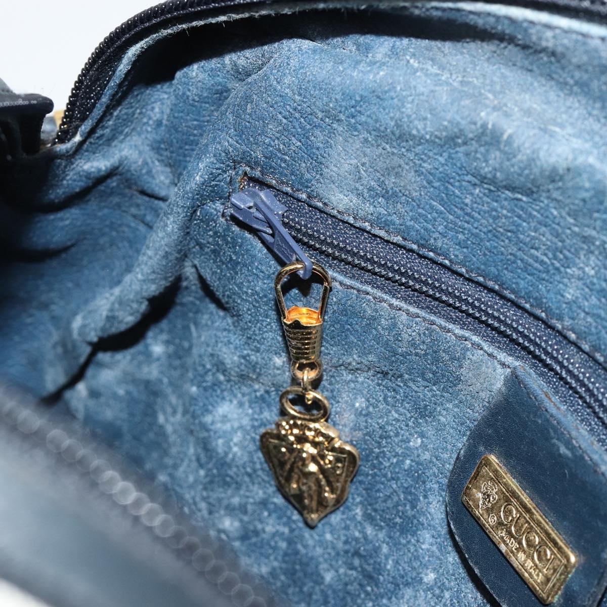 GUCCI Micro GG Supreme Old Shoulder Bag PVC Navy Gold 007 904 0014 Auth am11745