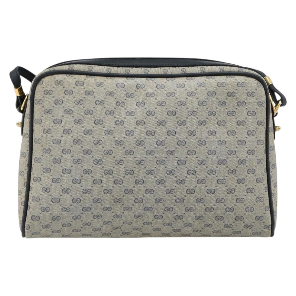 GUCCI Micro GG Supreme Old Shoulder Bag PVC Navy Gold 007 904 0014 Auth am11745