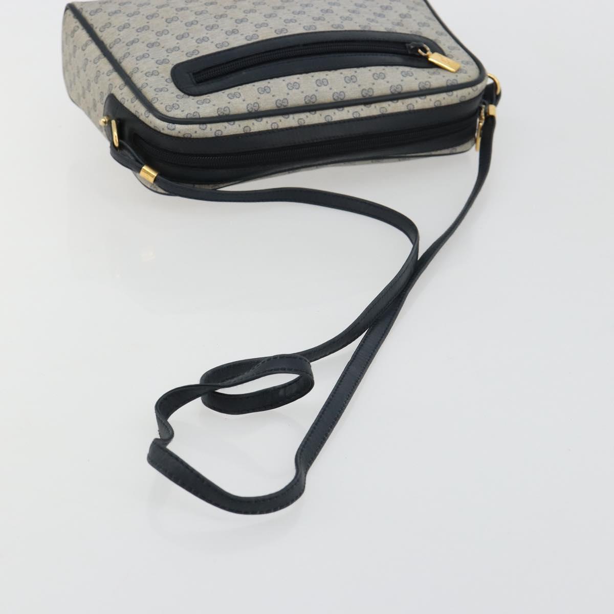 GUCCI Micro GG Supreme Old Shoulder Bag PVC Navy Gold 007 904 0014 Auth am11745