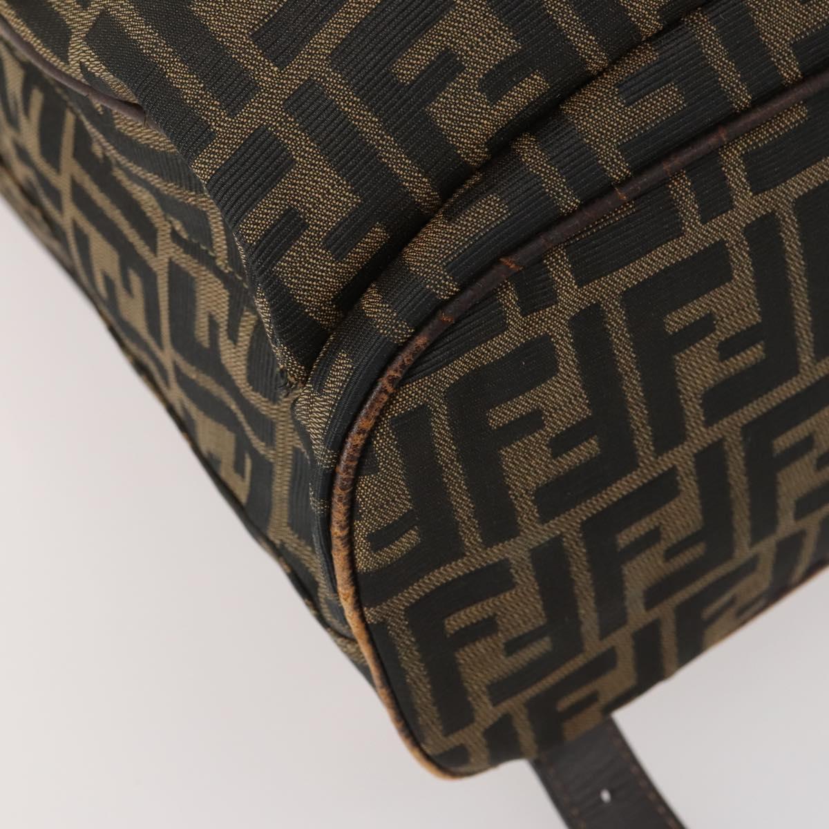 FENDI Zucca Canvas Backpack Brown Black Auth am11755