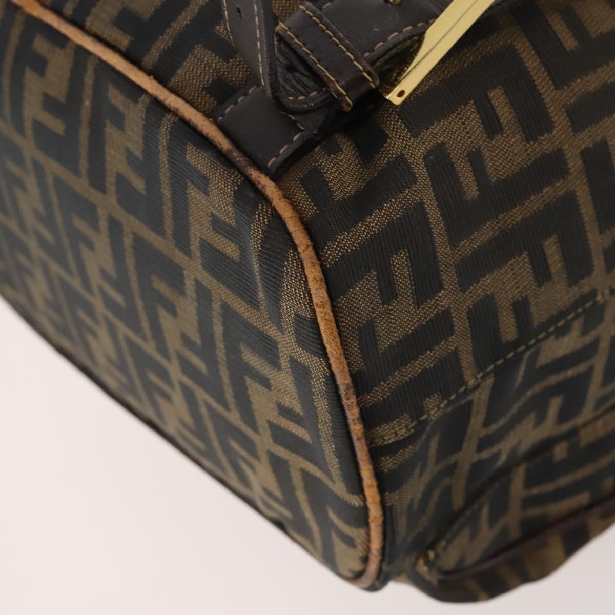 FENDI Zucca Canvas Backpack Brown Black Auth am11755