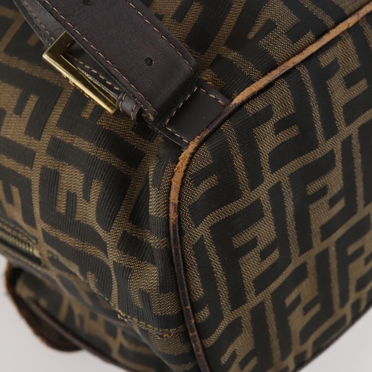 FENDI Zucca Canvas Backpack Brown Black Auth am11755
