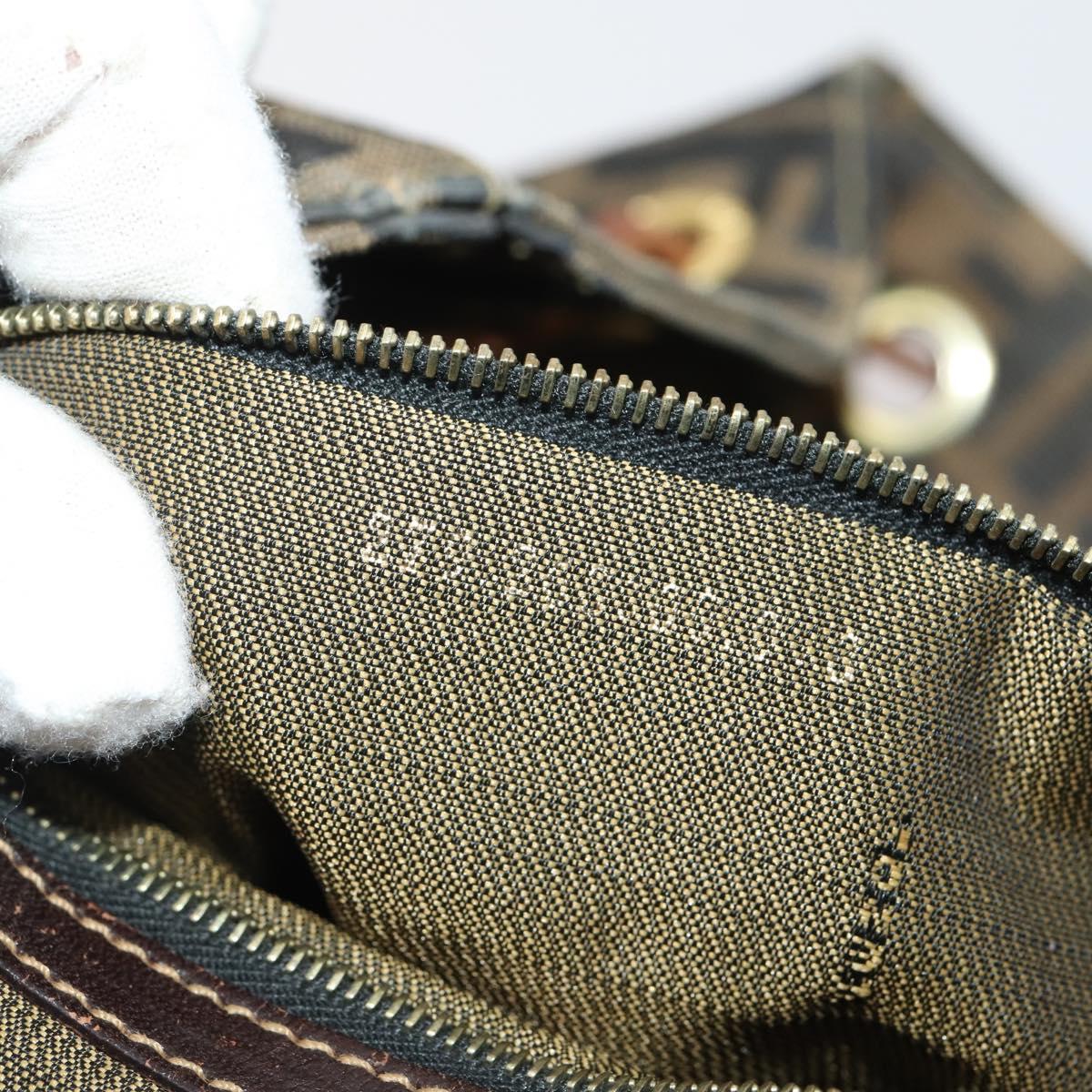 FENDI Zucca Canvas Backpack Brown Black Auth am11755