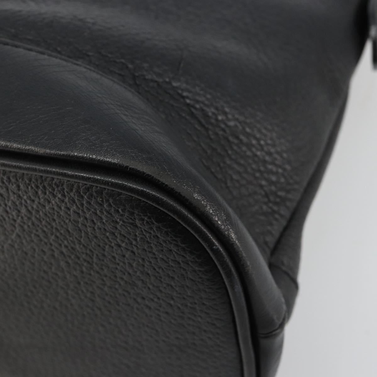 Burberrys Hand Bag Leather Gold Black Auth am11764